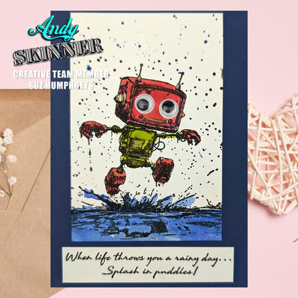 Andy Skinner Pre-Cut Rubber Stamp Botology Rainy Day (CEASR066)