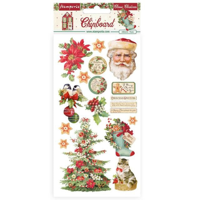Chipboard cm 15x30 - Classic Christmas