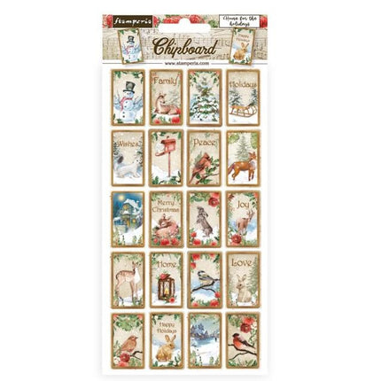 Chipboard cm 15x30 - Romantic Home for the holidays