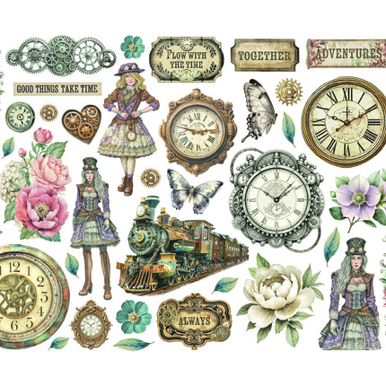 Printed Decorative Ephemera for Art and Craft - Gardens of Time