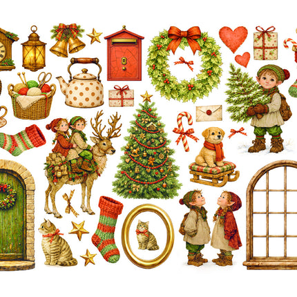 Printed Decorative Ephemera for Art and Craft - Silent Night 