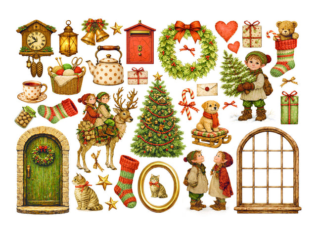 Printed Decorative Ephemera for Art and Craft - Silent Night 