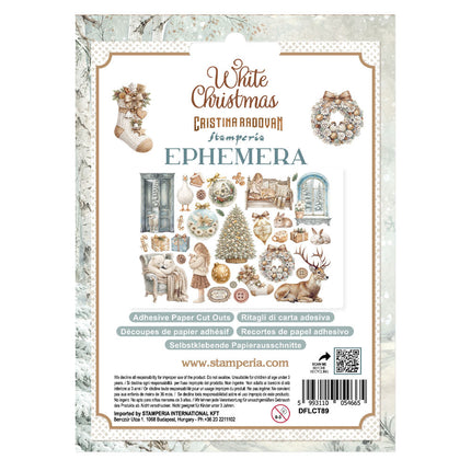 Printed Decorative Ephemera for Art and Craft - White Christmas