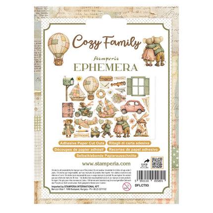 Printed Decorative Ephemera for Art and Craft - Cozy Family