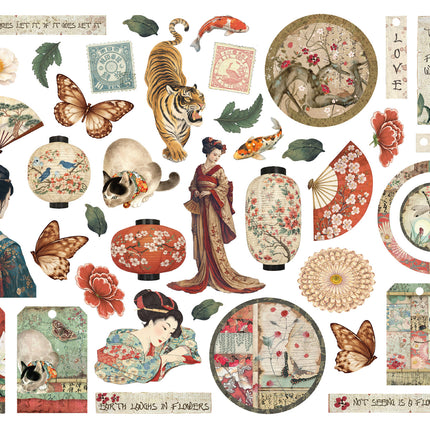 Printed decorative Die cuts for Art and Craft - Oriental Garden 