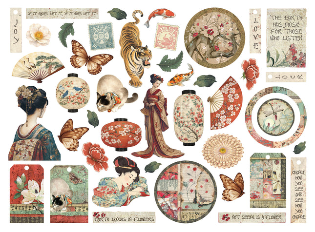 Printed decorative Die cuts for Art and Craft - Oriental Garden 