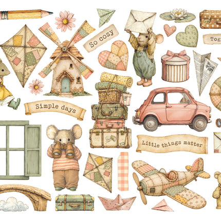 Printed decorative Die cuts for Art and Craft - Cozy Family