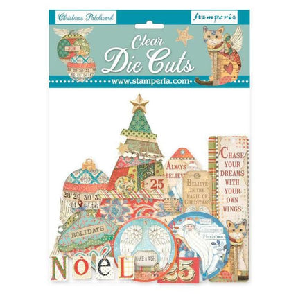 Clear Die cuts - Christmas patchwork