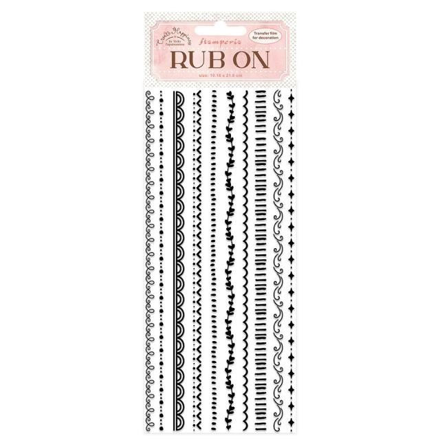 Rub-on cm 10,16x21,6 - Create Happiness border Black