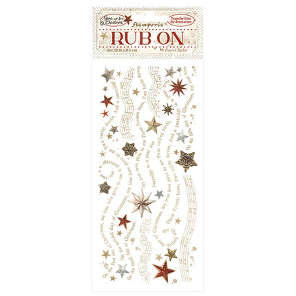 Rub-on cm 10.16x21.6 - Gear up for Christmas stars