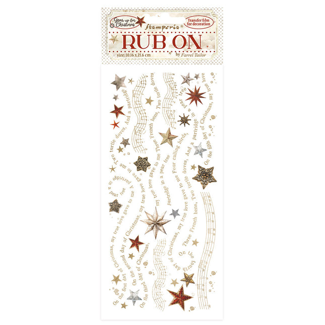 Rub-on cm 10.16x21.6 - Gear up for Christmas stars