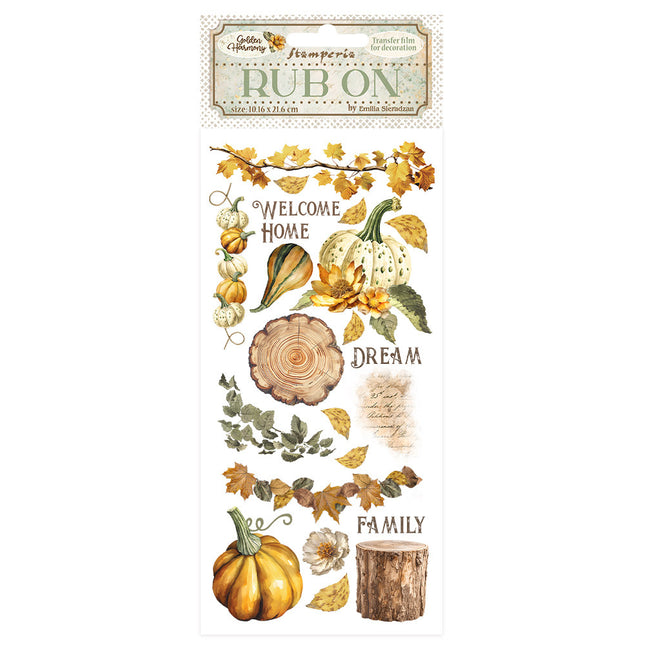 Rub-on 10.16x21.6 cm - Golden Harmony pumpkins
