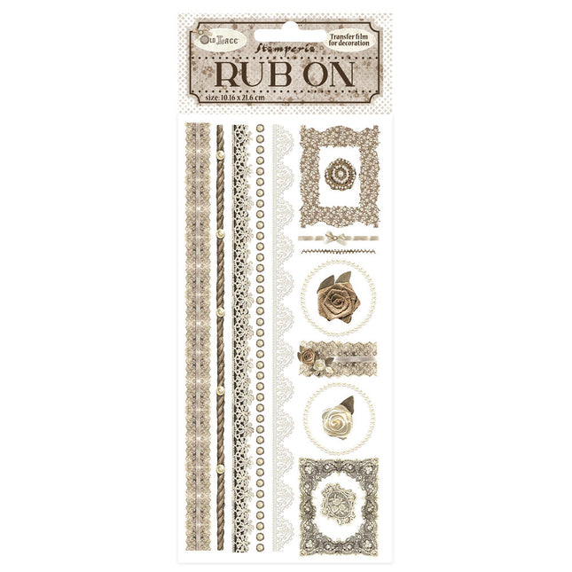 Rub-on cm 10.16x21.6 - Old Lace stripes
