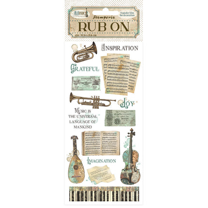 Rub-on 10.16x21.6 cm - Music instruments