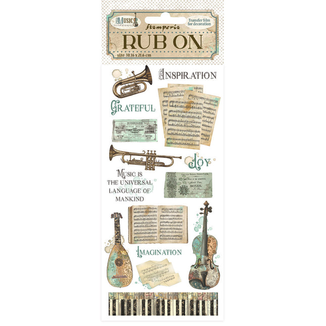Rub-on 10.16x21.6 cm - Music instruments