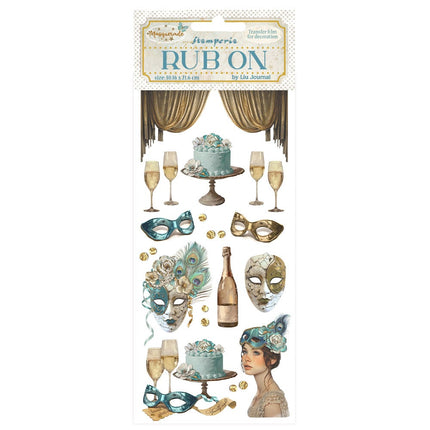 Rub-on 10.16x21.6 cm - Masquerade masks