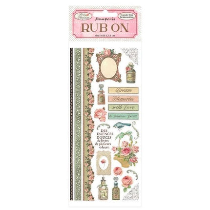 Rub-on cm 10,16x21,6 - Rose Parfum borders and parfumes