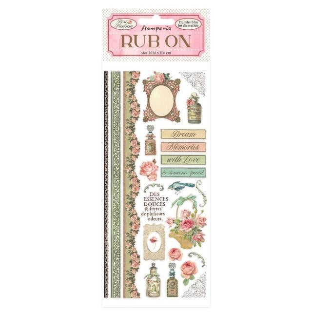 Rub-on cm 10,16x21,6 - Rose Parfum borders and parfumes