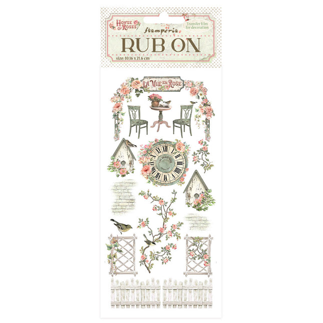 Rub-on 10.16x21.6 cm - House of Roses elements