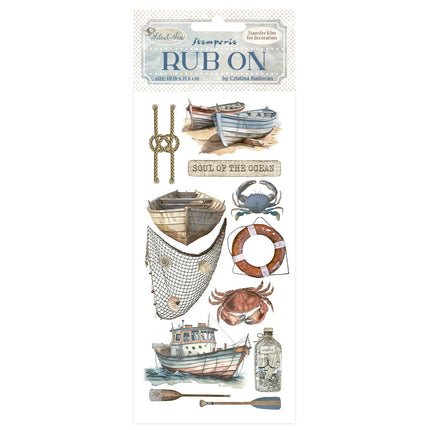Rub-on 10.16x21.6 cm - Silent Sea boat