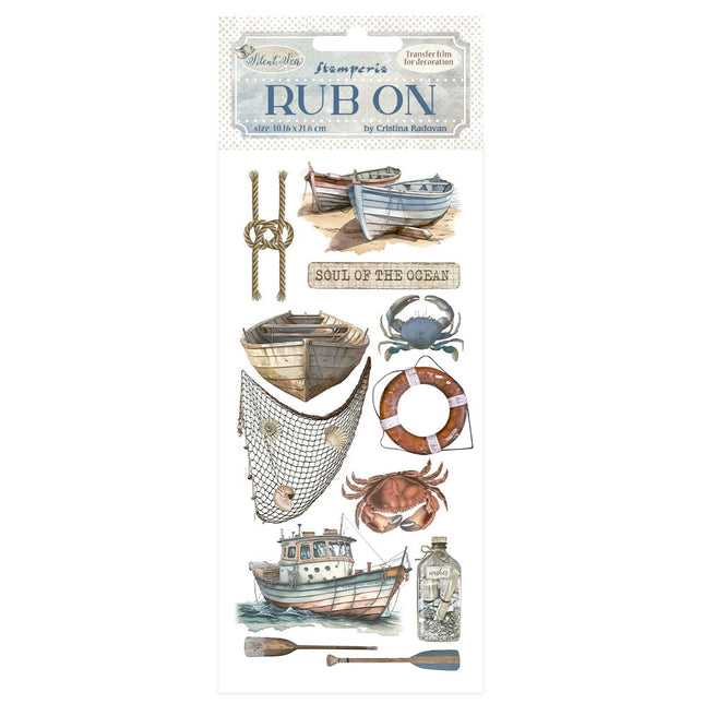 Rub-on 10.16x21.6 cm - Silent Sea boat