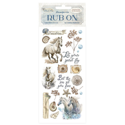 Rub-on 10.16x21.6 cm - Silent Sea horses