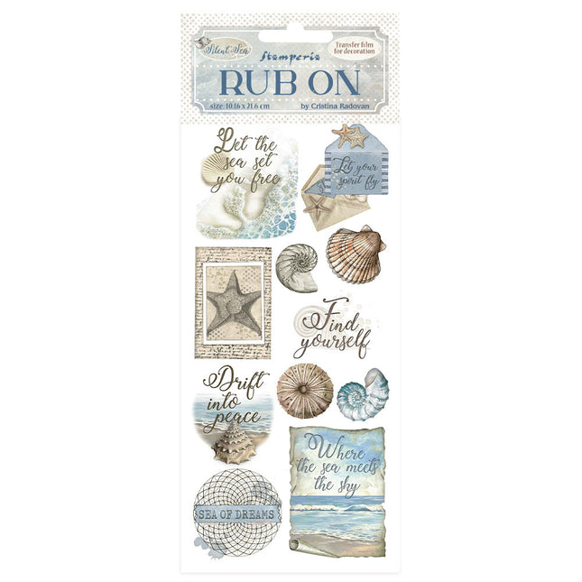 Rub-on 10.16x21.6 cm - Silent Sea shells