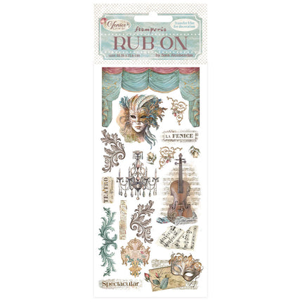 Rub-on 10.16x21.6 cm - Venice City of Art masks