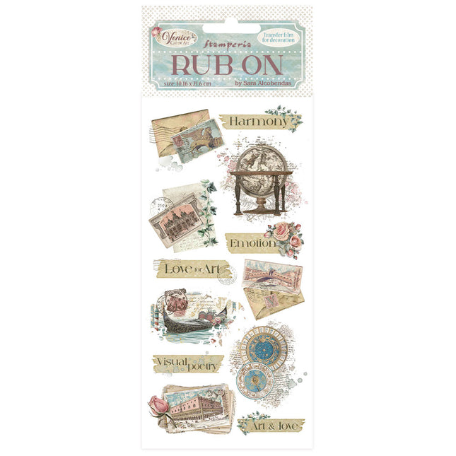 Rub-on 10.16x21.6 cm - Venice City of Art letters
