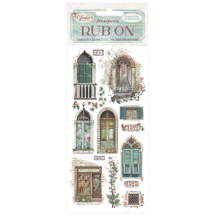Rub-on 10.16x21.6 cm - Venice City of Art doors and windows