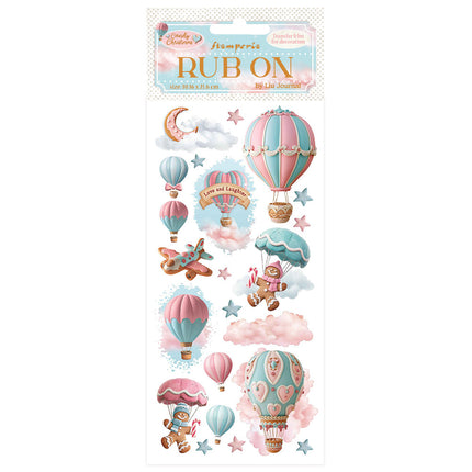 Rub-on cm 10.16x21.6 - Candy Christmas Air Balloons