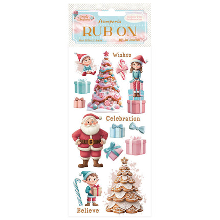 Rub-on cm 10.16x21.6 - Candy Christmas Santa Claus