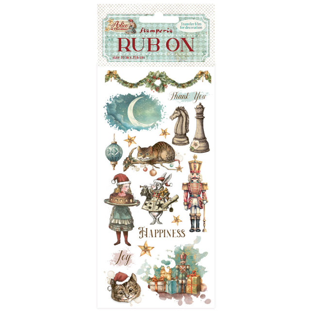 Rub-on cm 10.16x21.6 - Alice in Christmas Happiness