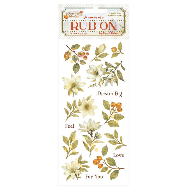 Rub-on cm 10.16x21.6 - Whispering woods magnolia
