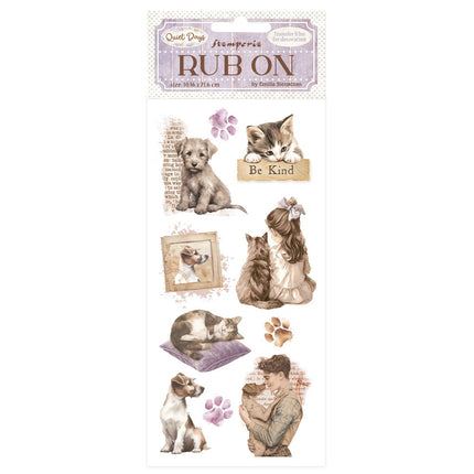 Rub-on cm 10.16x21.6 - Quiet Days dogs and cats