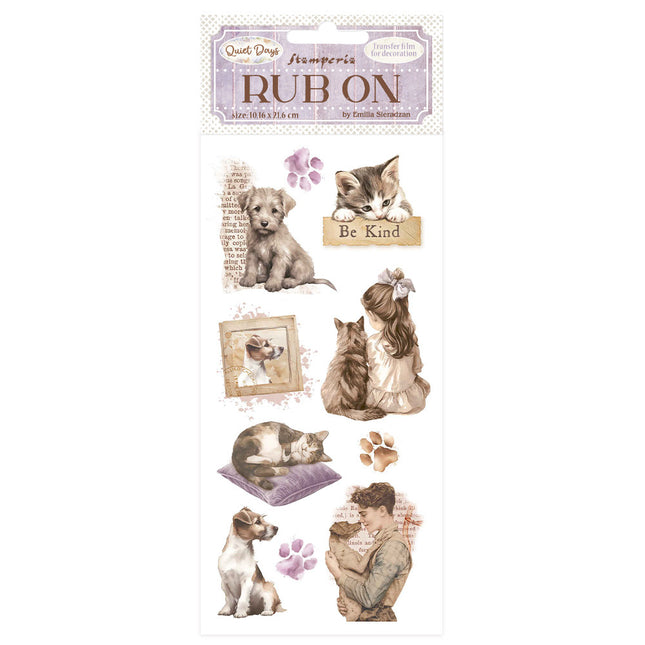 Rub-on cm 10.16x21.6 - Quiet Days dogs and cats