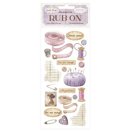 Rub-on cm 10.16x21.6 - Quiet Days sewing