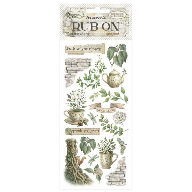 Rub-on cm 10.16x21.6 - Herbarium Silvae Tea Time