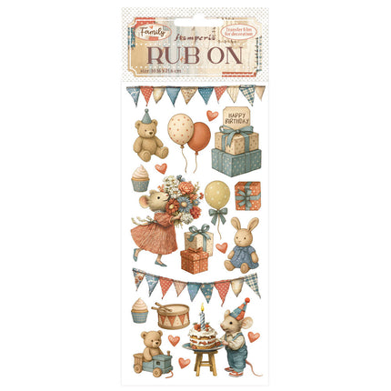 Rub-on 10.16x21.6 cm - Family party