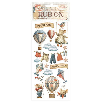 Rub-on 10.16x21.6 cm - Family Air balloons
