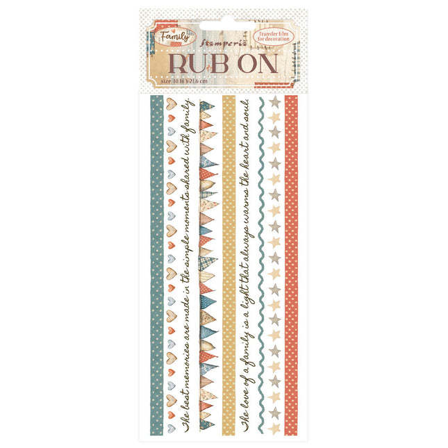 Rub-on 10.16x21.6 cm - Family stripes