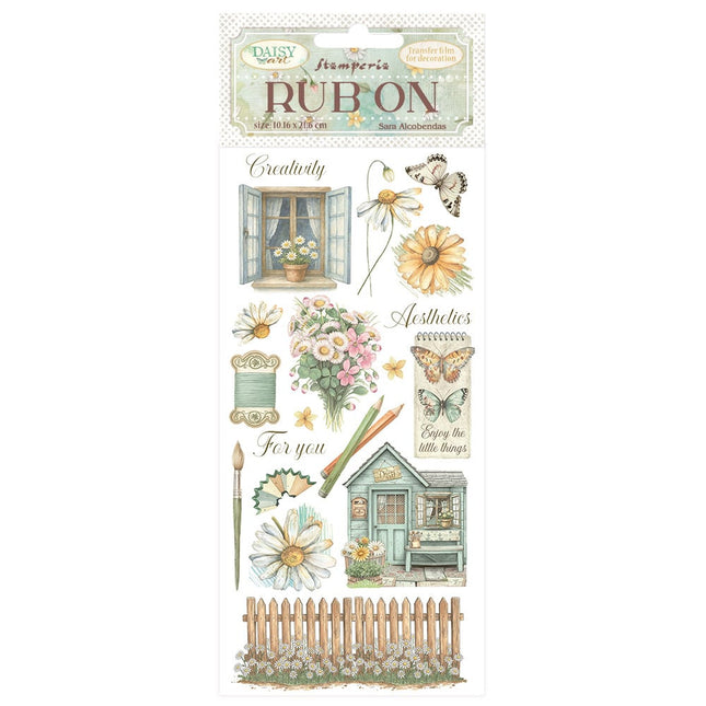 Rub-on 10.16x21.6 cm - Daisy Art cottage