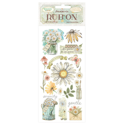 Rub-on cm 10.16x21.6 - Daisy Art Me quiere no me quiere