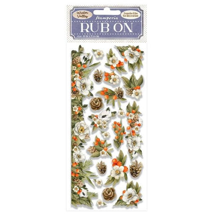 Rub-on cm 10,16x21,6 - Winter Valley pinecones