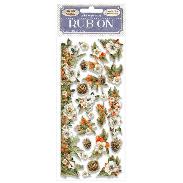 Rub-on cm 10,16x21,6 - Winter Valley pinecones