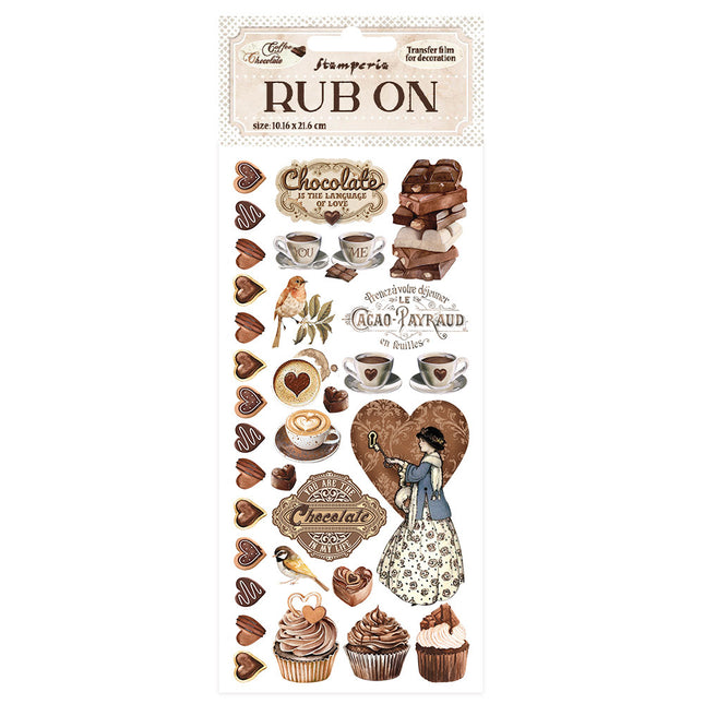 Rub-on cm 10,16x21,6 - Coffee and Chocolate sweety