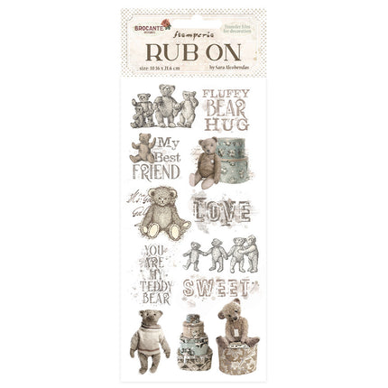 Rub-on 10.16x21.6 cm - Brocante Antiques Teddy Bears