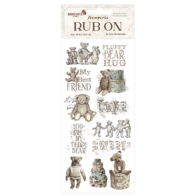 Rub-on 10.16x21.6 cm - Brocante Antiques Teddy Bears