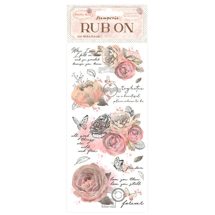 Rub-on 10.16x21.6 cm - Shabby Rose