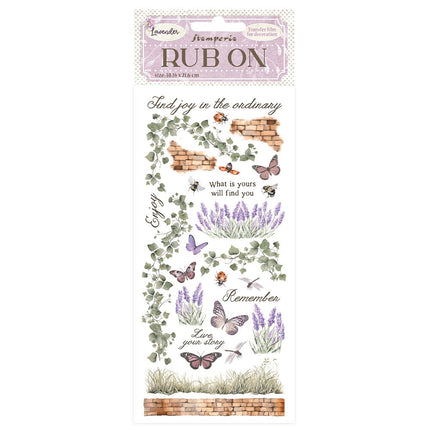 Rub-on 10.16x21.6 cm - Lavender Ivy and Butterfly